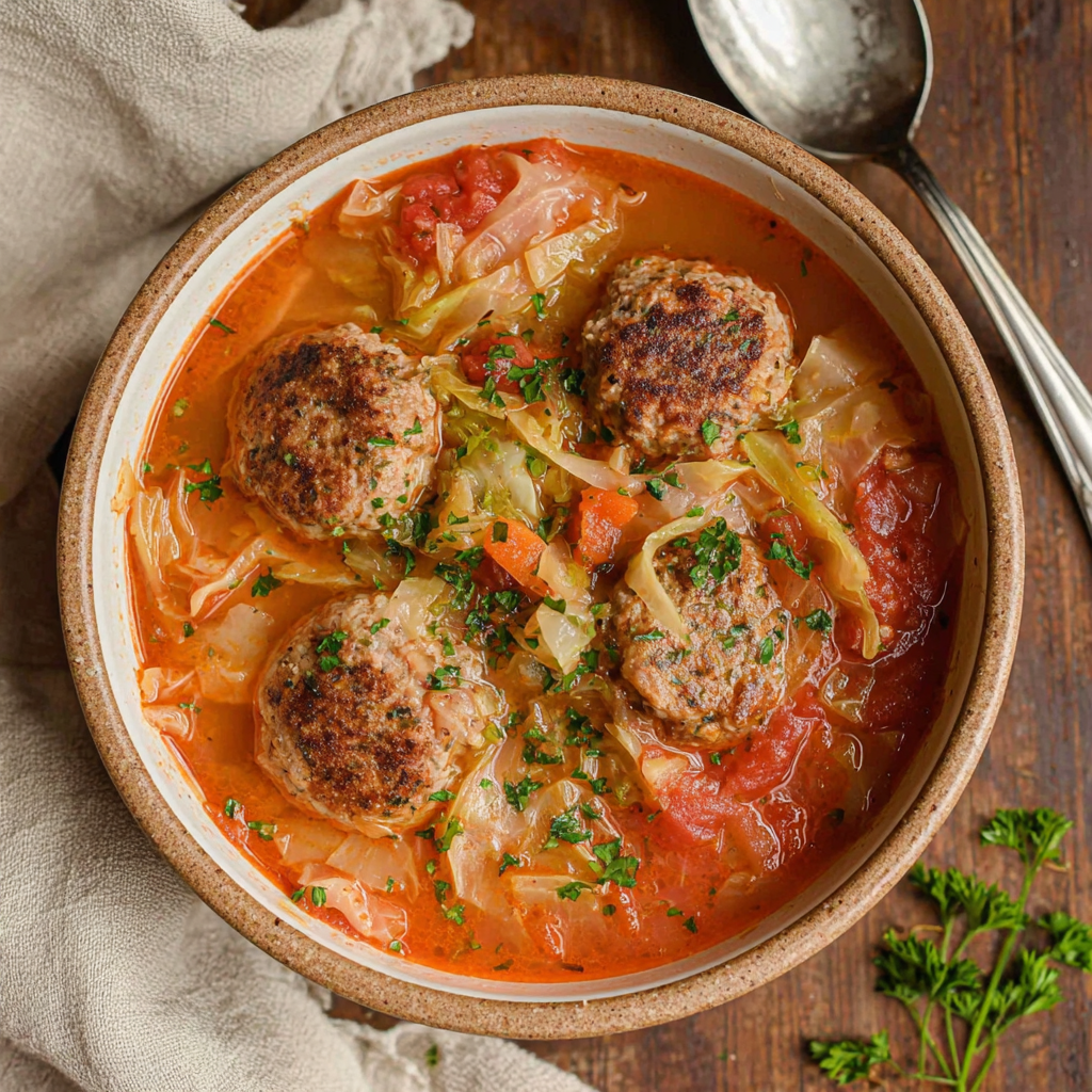 Cabbage Meatball Soup