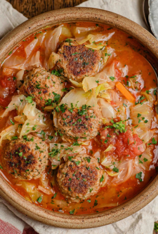 Cabbage Meatball Soup