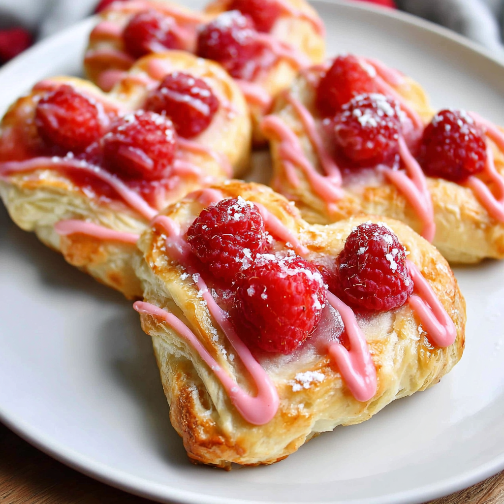 Raspberry Heart Danishes