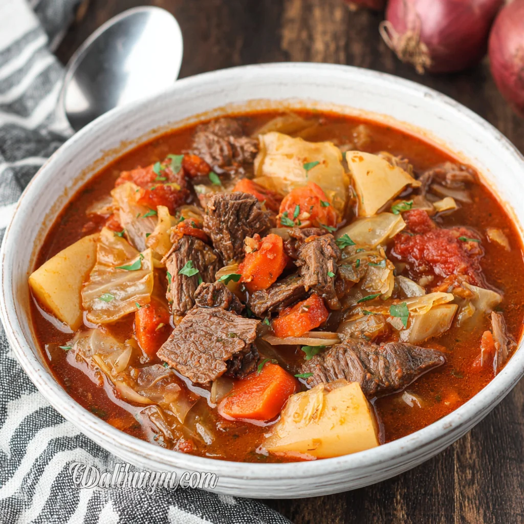 Crockpot beef cabbage stew