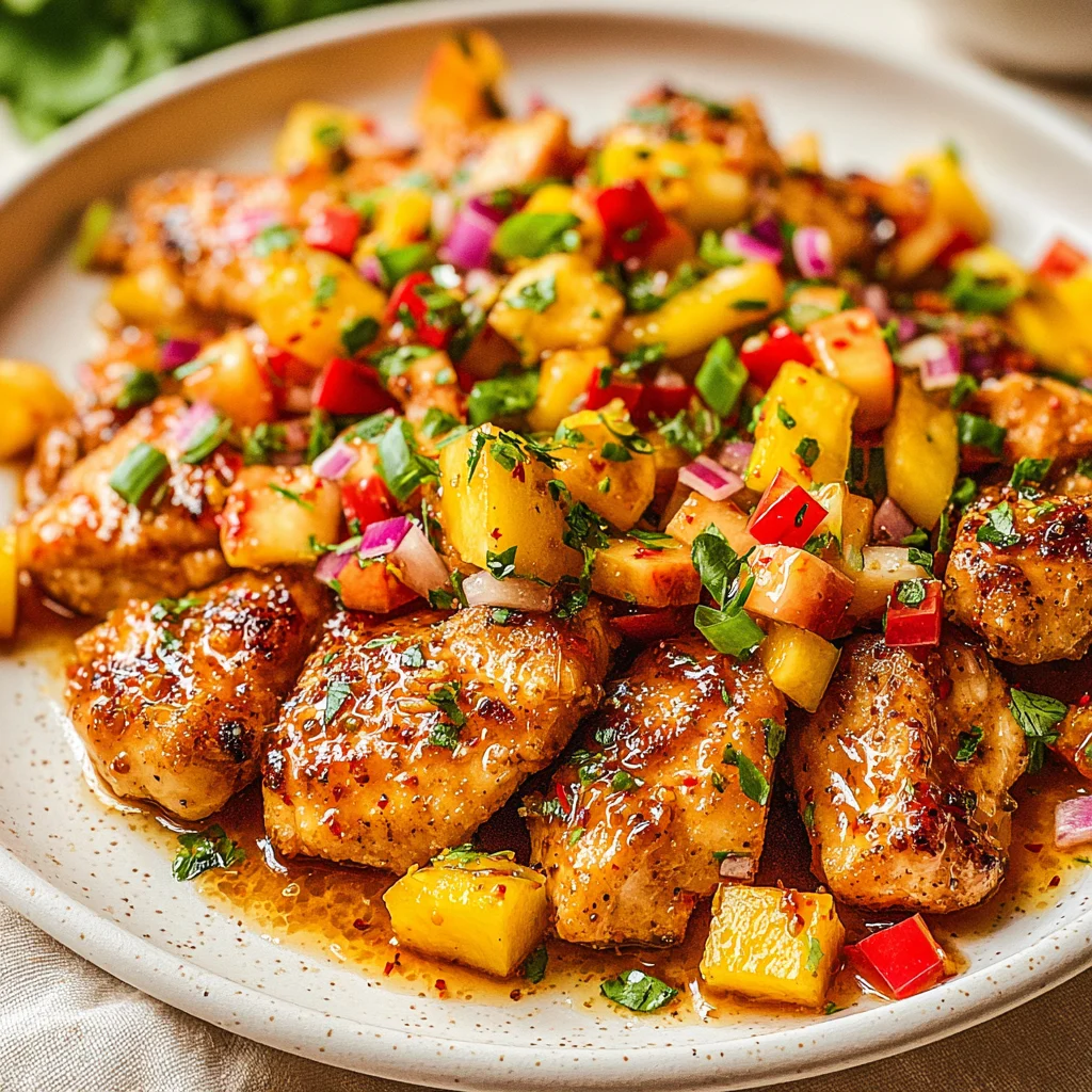 Honey Chicken Peach Salsa