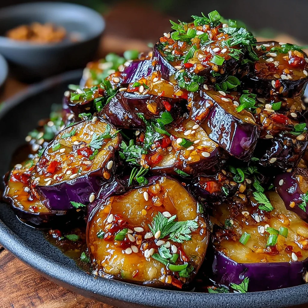 Sticky Garlic Eggplant