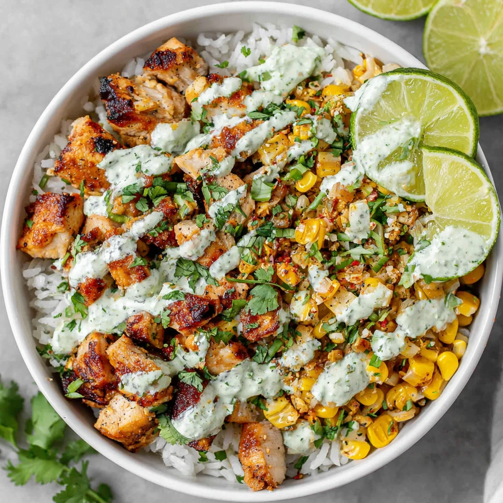 Street Corn Chicken Rice Bowl