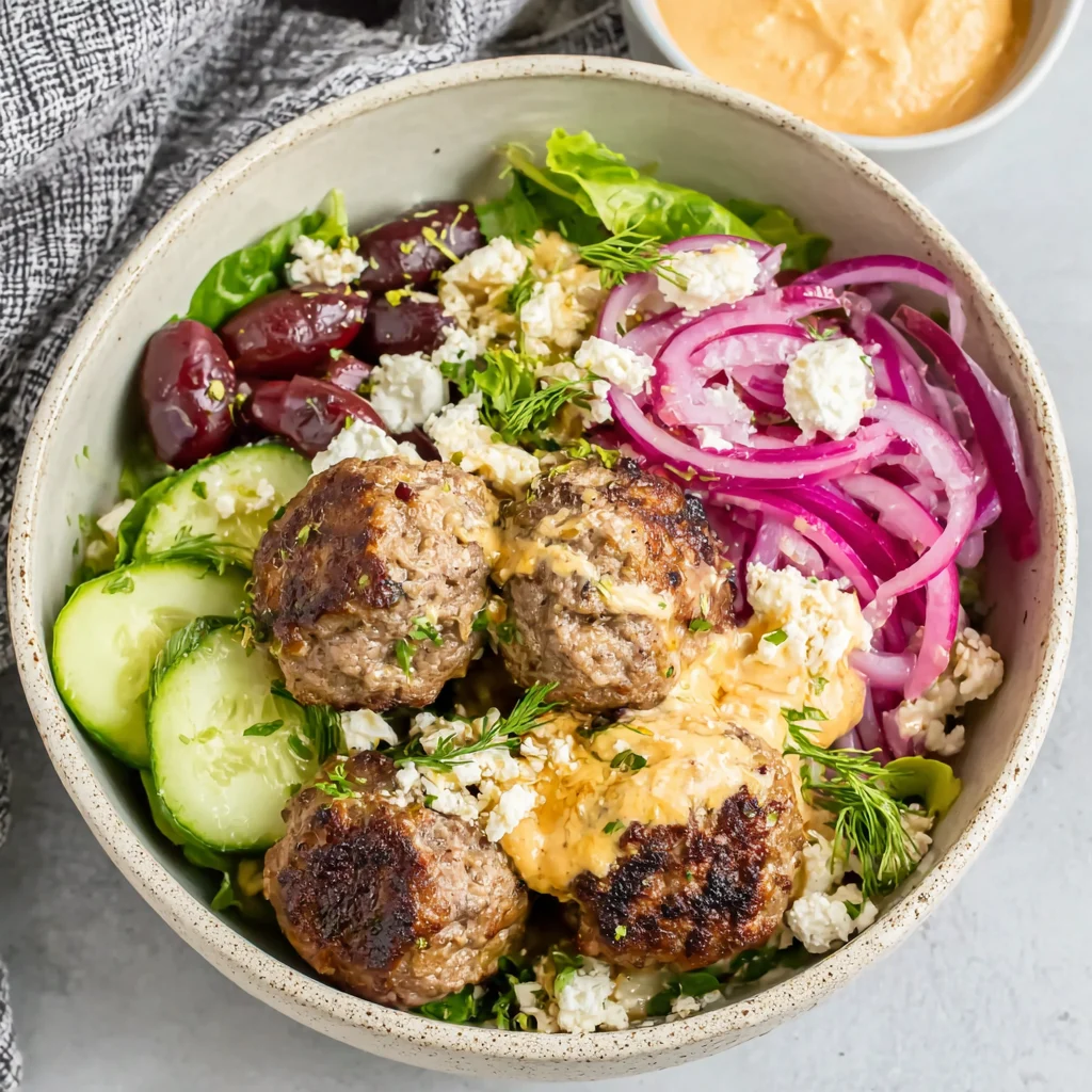 Mediterranean Meatball Bowls