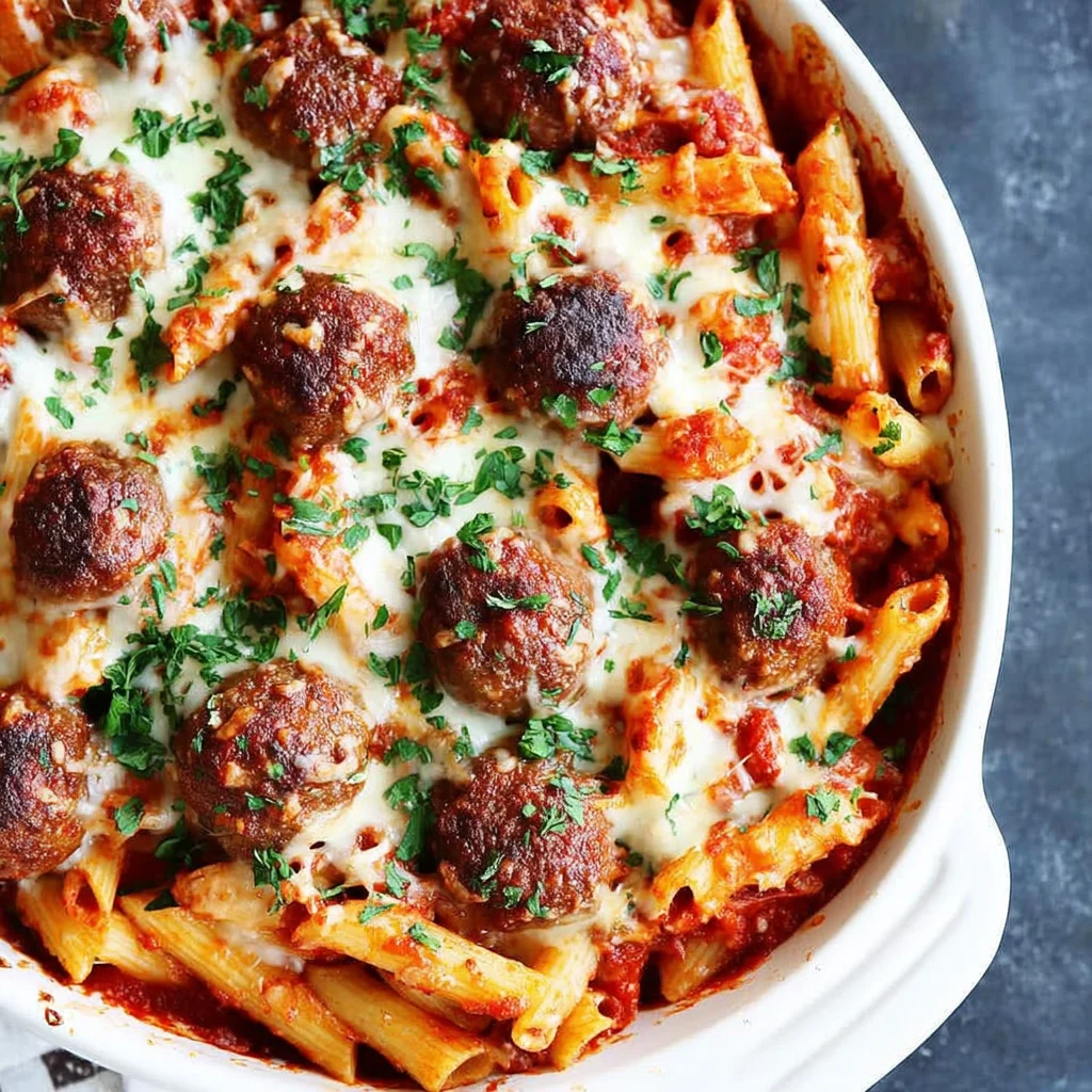 Meatball Baked Ziti