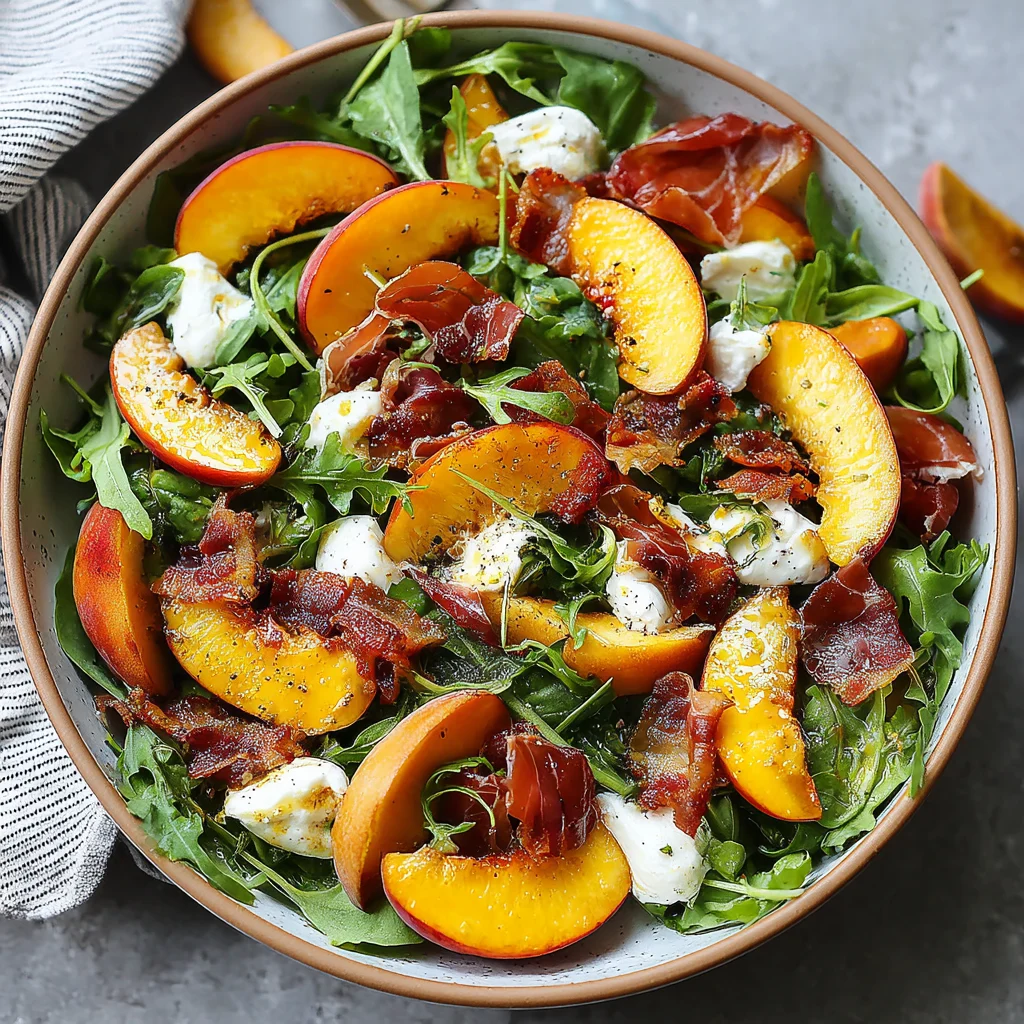 Peach Mozzarella Prosciutto Salad