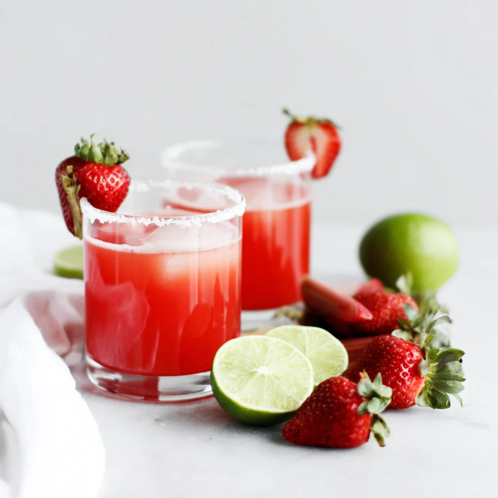 Rhubarb Strawberry Margaritas