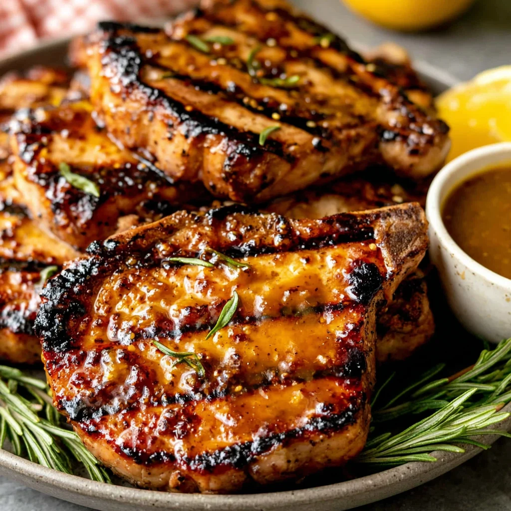 Spiced Honey Mustard Grilled Pork Chops